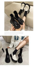 New Fashion Mid Calf Round Toe Sock Platform Loafers